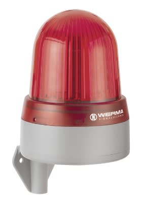 WERMA - Combiné Feu fixe & sirène 108dB - Série 432 - 10-48VAC/DC - Rouge - Mural