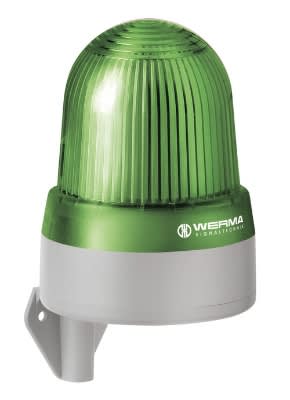 WERMA - Combiné Feu fixe & sirène 108dB - Série 432 - 10-48VAC/DC - Vert - Mural