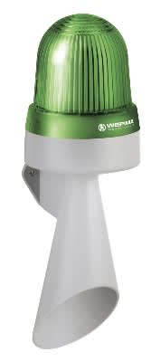 WERMA - Combiné Feu fixe & trompe 108dB - Série 434 - 10-48VAC/DC - Vert - Mural