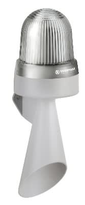 WERMA - Combiné Feu rotatif Trompe 108dB - Série 435 - 24VAC/DC - Blanc - Mural