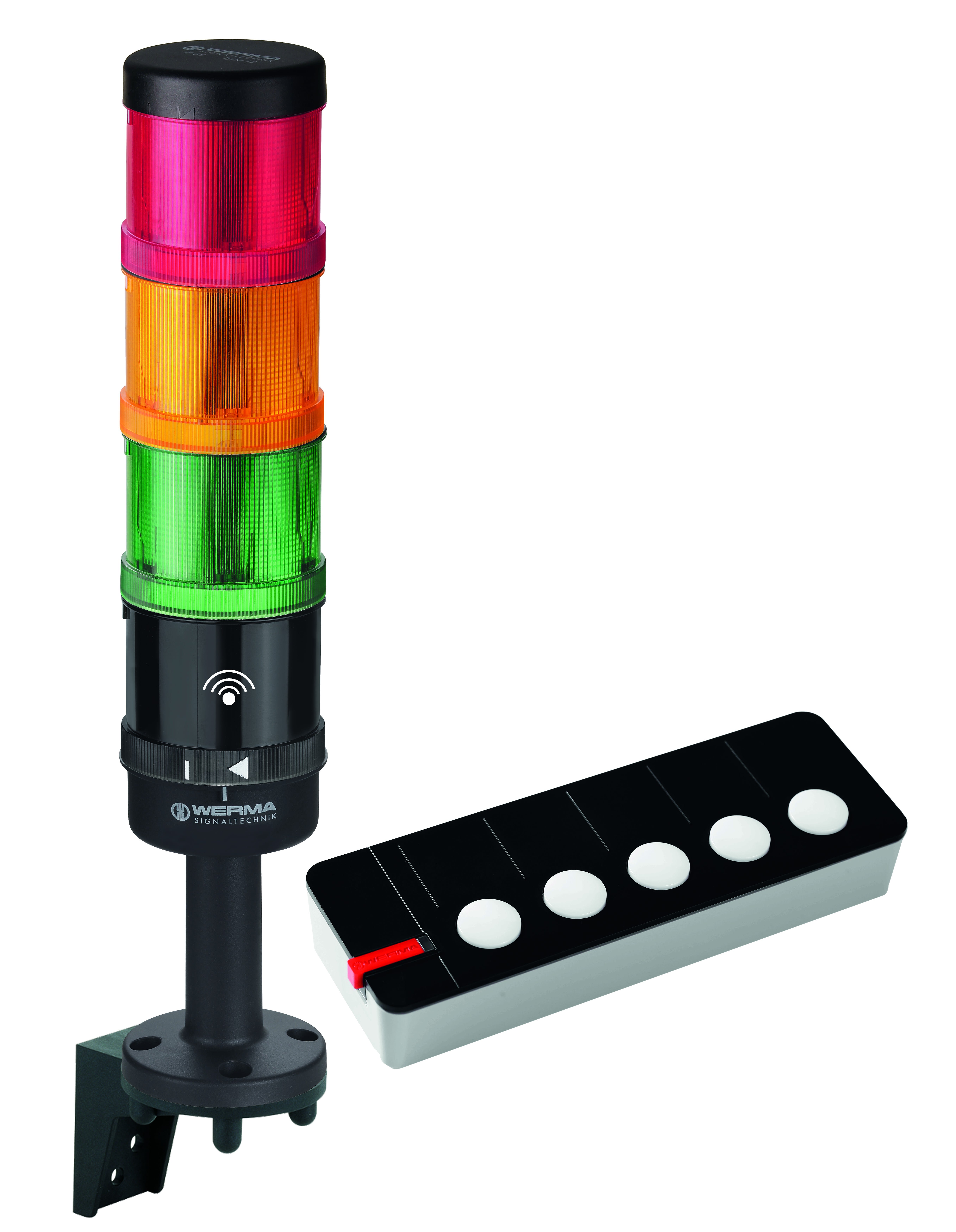 WERMA - AndonWirelessSET - Vert-Rouge 5 Boutons 868MHz