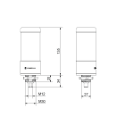 WERMA - RST56 Colonne lumineuse LED 24VDC 2 niveaux V/R Buzzer M12