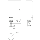 WERMA - RST56 Colonne lumineuse LED 24VDC 3 niveaux V/O/R Buzzer M12