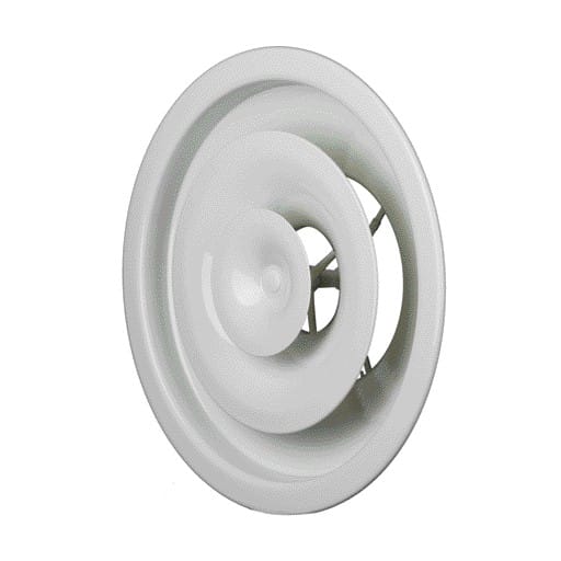 Aldes - Diffuseur soufflage réglable circulaire acier blanc plafond ou conduit A842 D250
