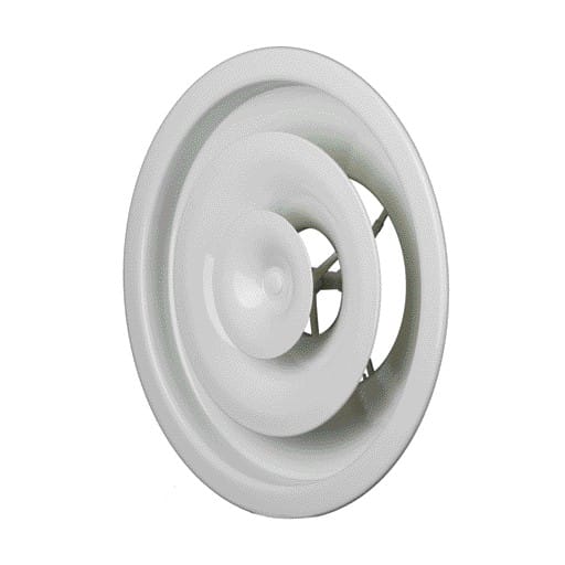 Aldes - Diffuseur soufflage réglable circulaire acier blanc plafond ou conduit A842 D315