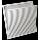 Aldes - Grille reprise dalle de plafond 600x600 blanche ailettes inclinées filtre AG637