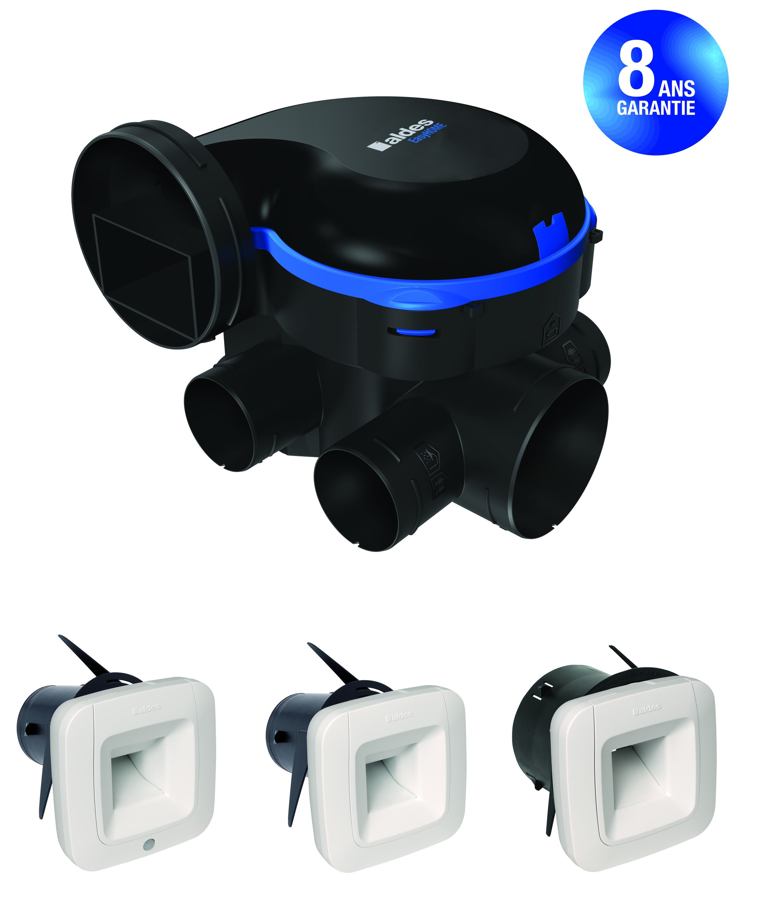 Aldes - Kit VMC simple flux EasyHOME HYGRO Classic BDH cordelette