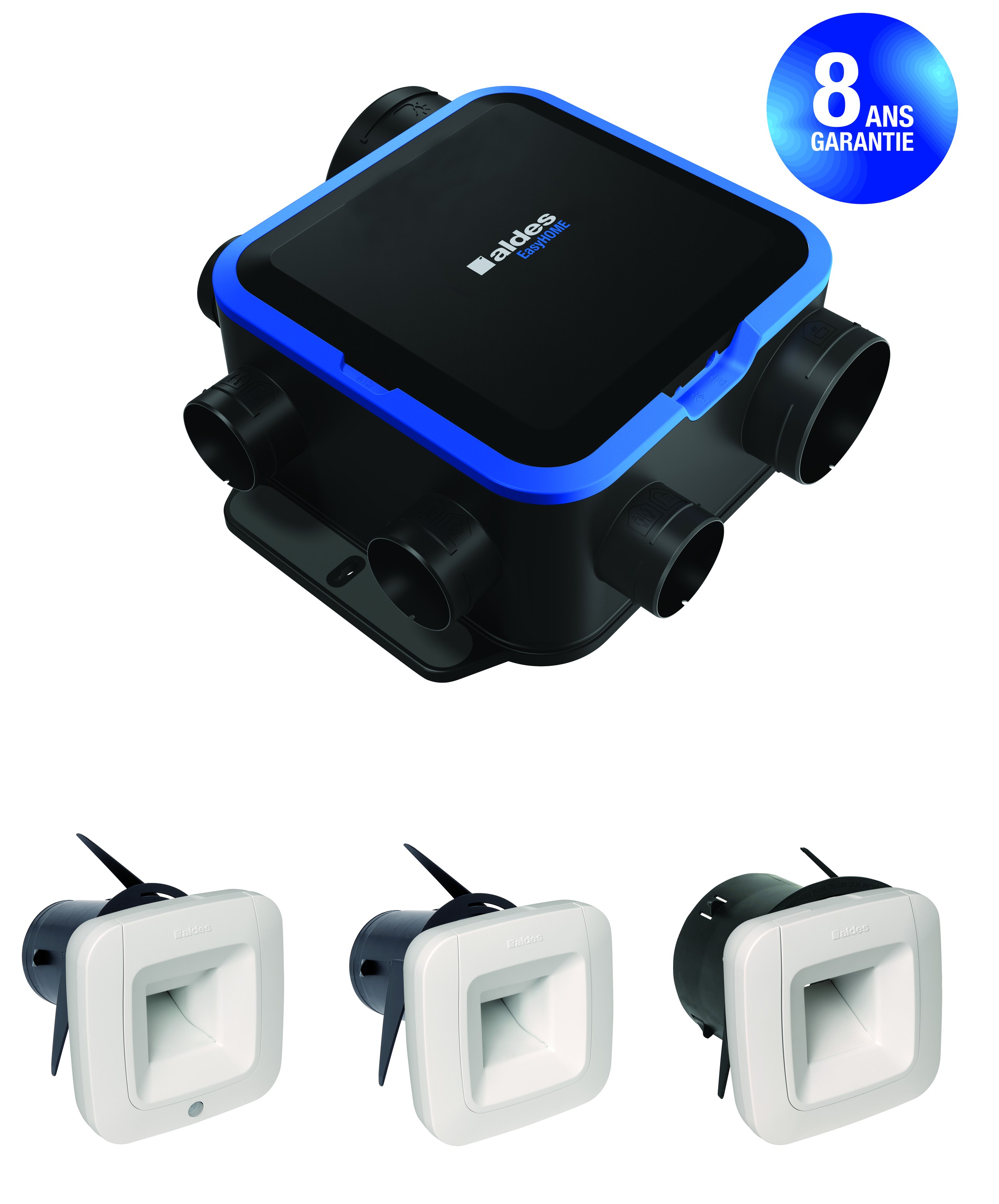 Aldes - Kit VMC simple flux EasyHOME HYGRO COMPACT Premium MW BDH