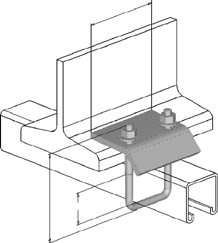 Aldes - Etrier fils pour rail 41/21 et 41/41 - Fixation des rails sur IPN