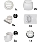 Aldes - Kit Minigaine bouches double-flux Auto 3 extraction D125 / 4 insufflation D80