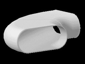 Aldes - Coude horizontal Optiflex® ovale pour caisson PE