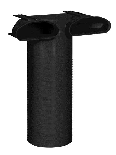 Aldes - Manchette Optiflex D125 coudée à 90° avec 2 piquages pour conduit ovale