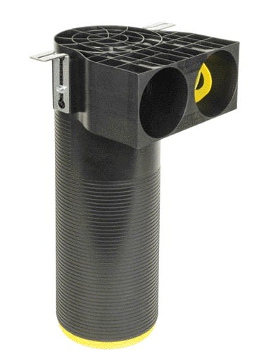 Aldes - Manchette Optiflex longue  D125 coudée à 90° avec 2 piquages pour conduit D90