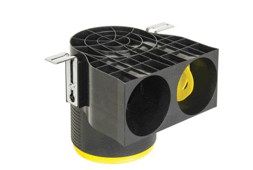 Aldes - Manchette Optiflex courte D125 coudée à 90° avec 2 piquages pour conduit D75