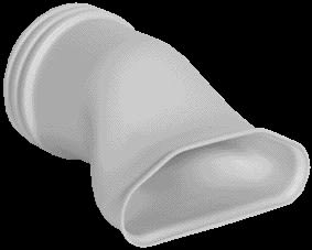 Aldes - Raccord Optiflex mixte droit conduit D90/conduit ovale