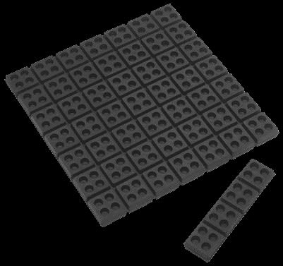 Aldes - Plaque de 81 plots élastomères en néoprène noir 440x440 mm épaisseur 20 mm