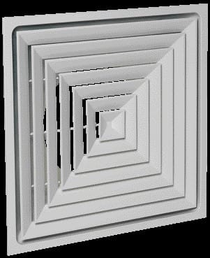 Aldes - Diffuseur fixe isolé + plenum dalle plafond 600x600 acier blanc SF704R TP D315