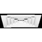 Aldes - Diffuseur carré fixe 4 voies acier blanc plafond SF 704 472x472mm