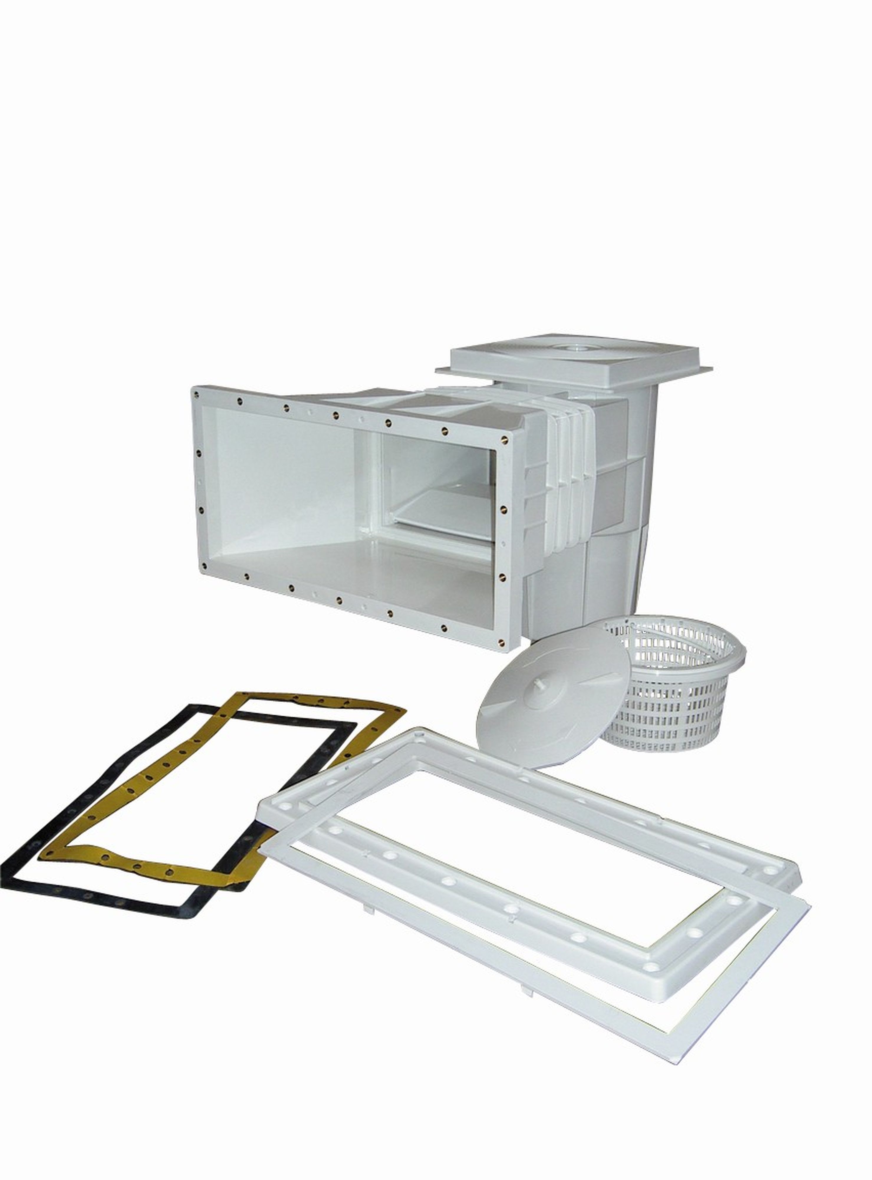 Astralpool - Skimmer Liner 15 Litres Couvercle Carre Grande Meurtriere Vis Metrique Blanc