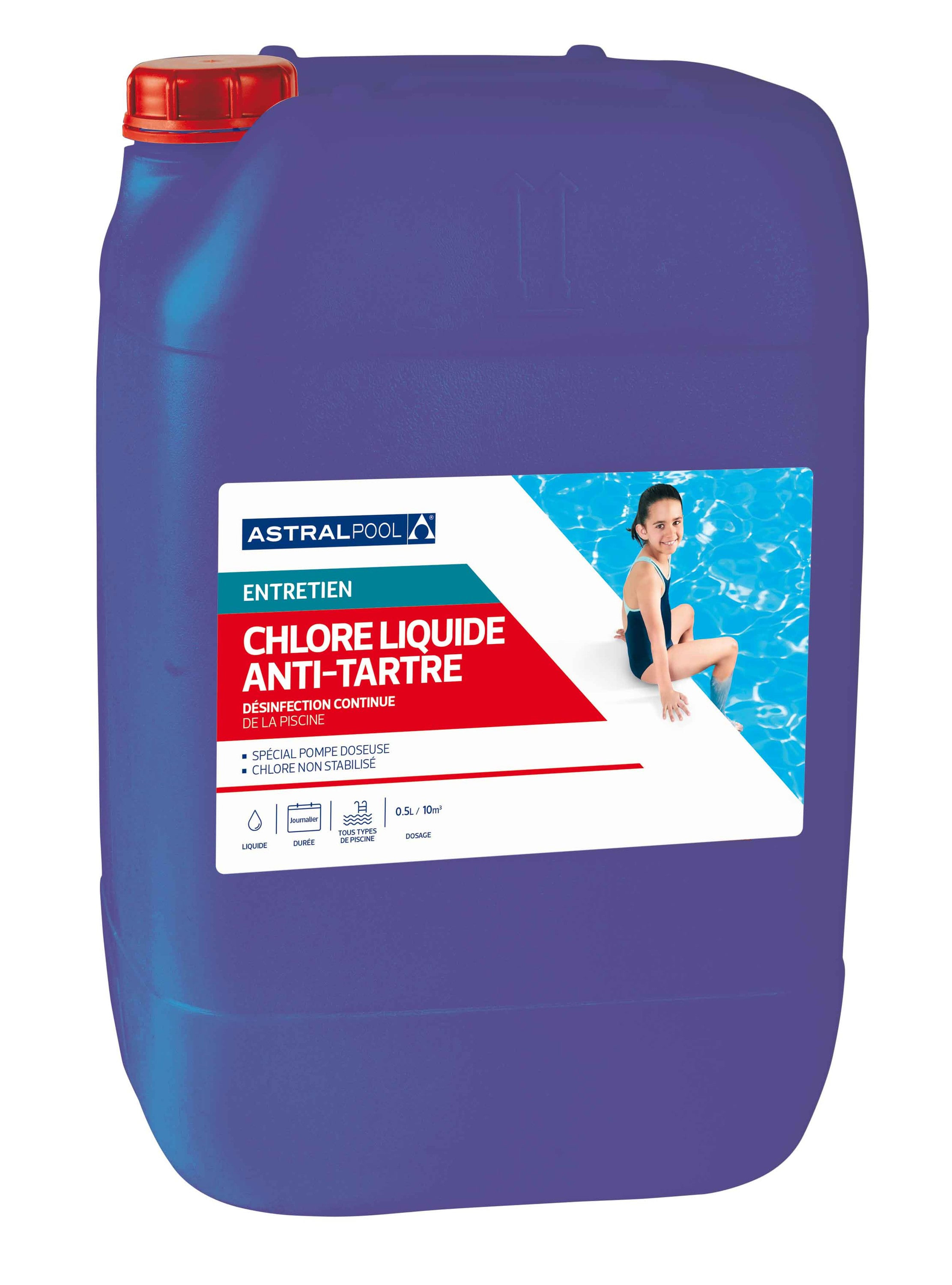 Astralpool - Chlore Liquide Anti Tartre Astral Pour Piscine En Bidon De 20 Litres