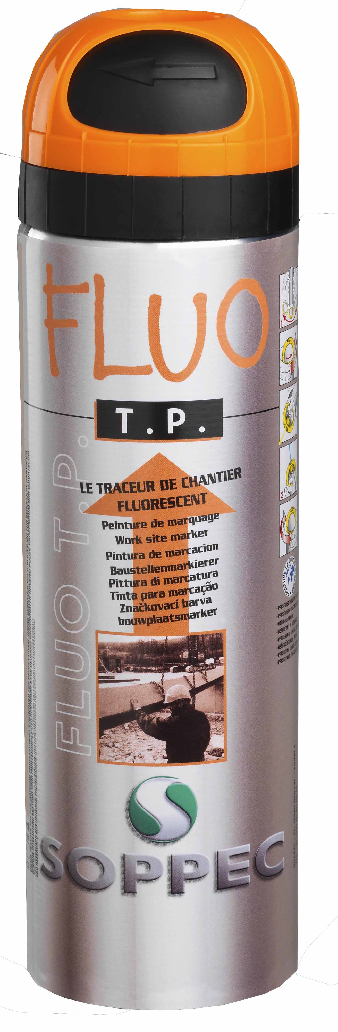 Astralpool - Traceur Chantier FLUO TP 500ml Orange