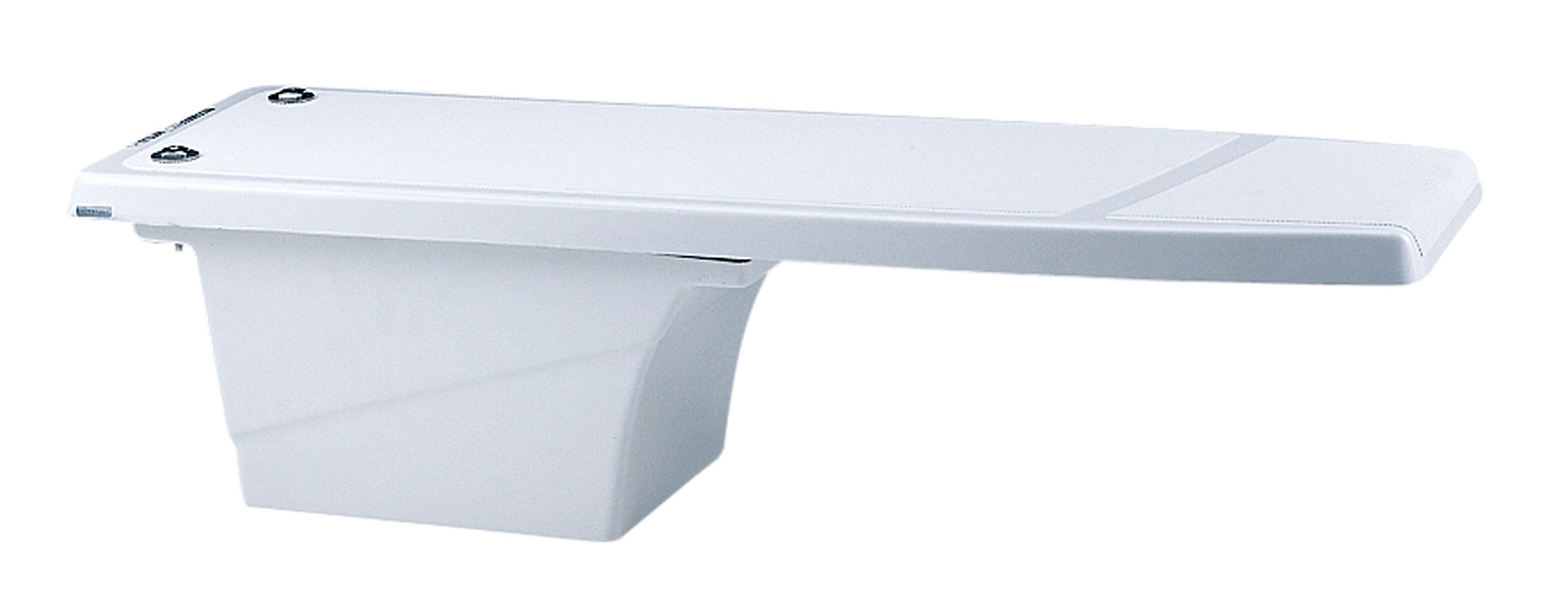 Astralpool - Plongeoir Dynamic 1200 Blanc Long. 1,20m L.0,40m, Blanc, livre avec ancrages