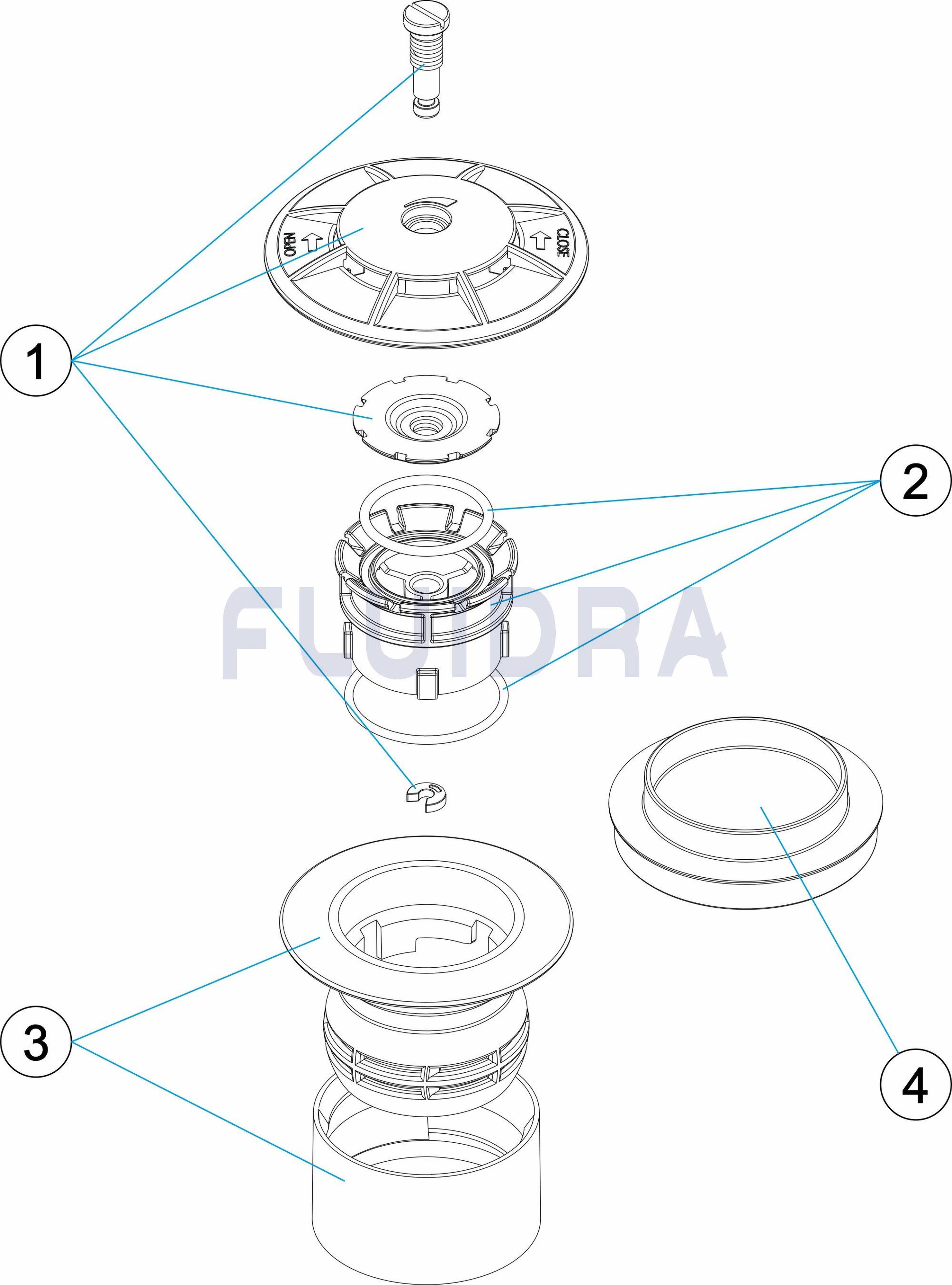 Astralpool - Bouche Refoulement Beton Oscillante Hydraulicite Inversee Blanc