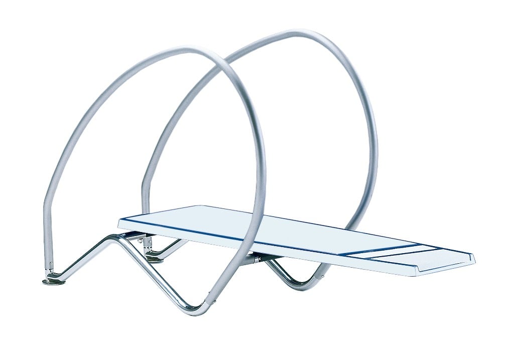 Astralpool - Plongeoir Dynamic avec arceaux 2,30m L.0,60m, Blanc, livre avec ancrages