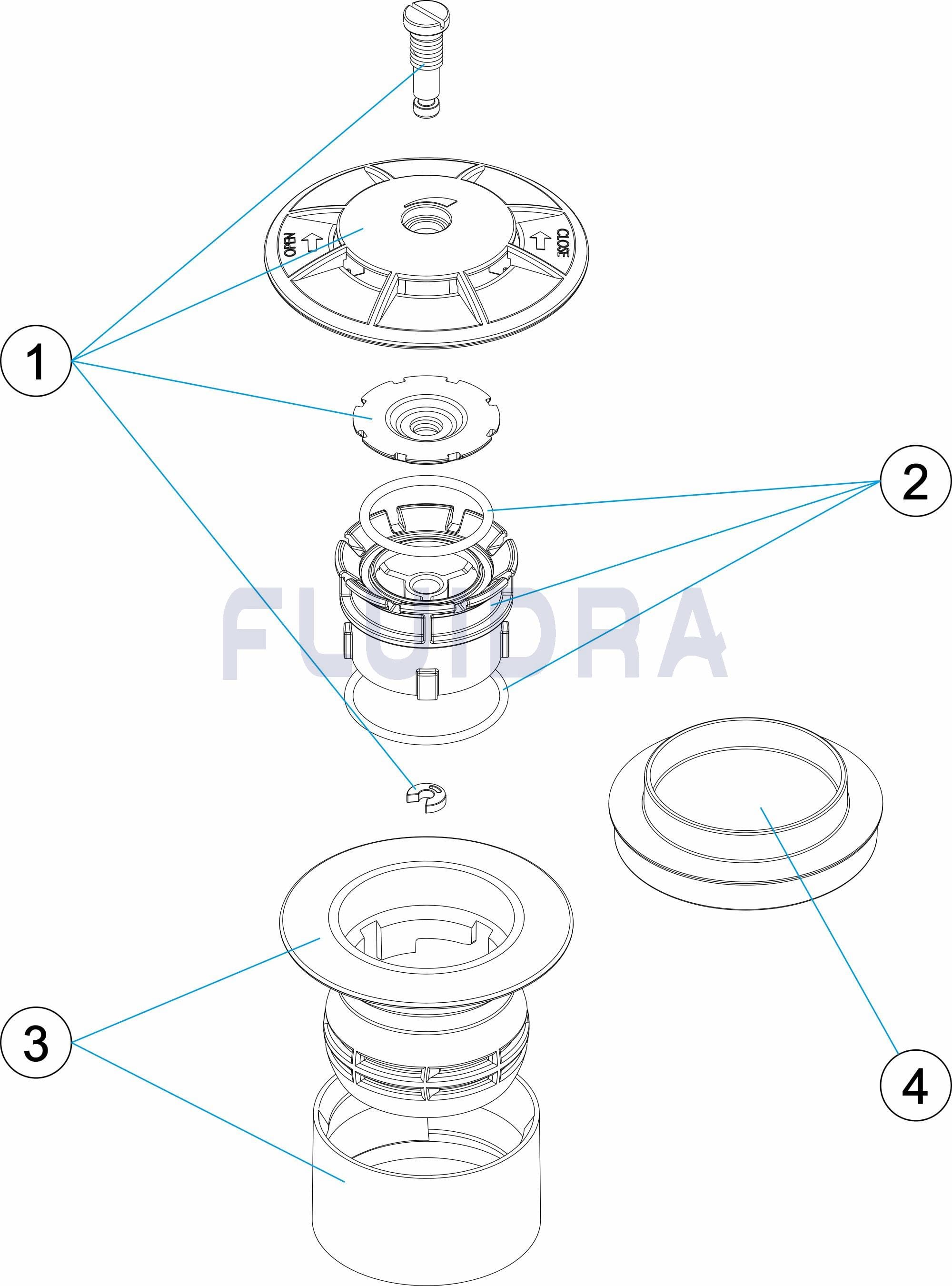 Astralpool - Bouche Refoulement Beton Oscillante Hydraulicite Inversee Blanc