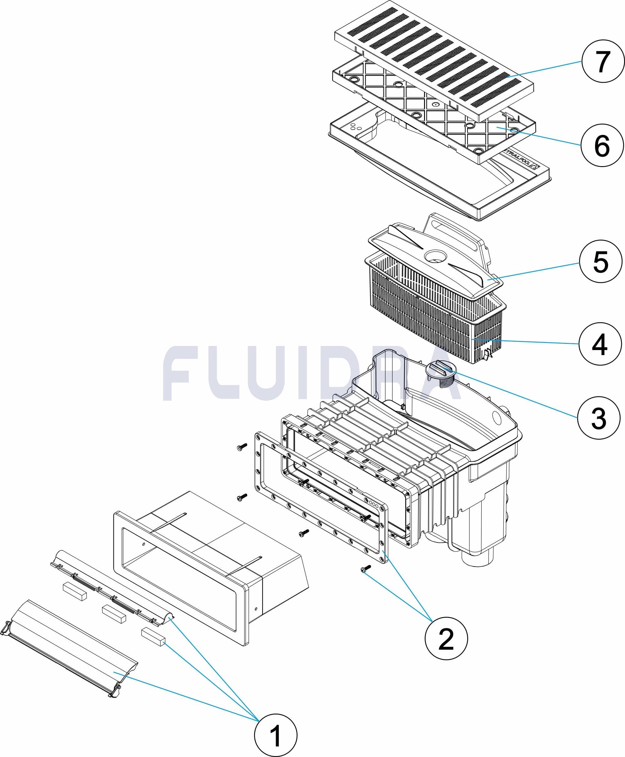 Astralpool - SKIMMER UNIK COMPLET BETON METRIQUE BLANC