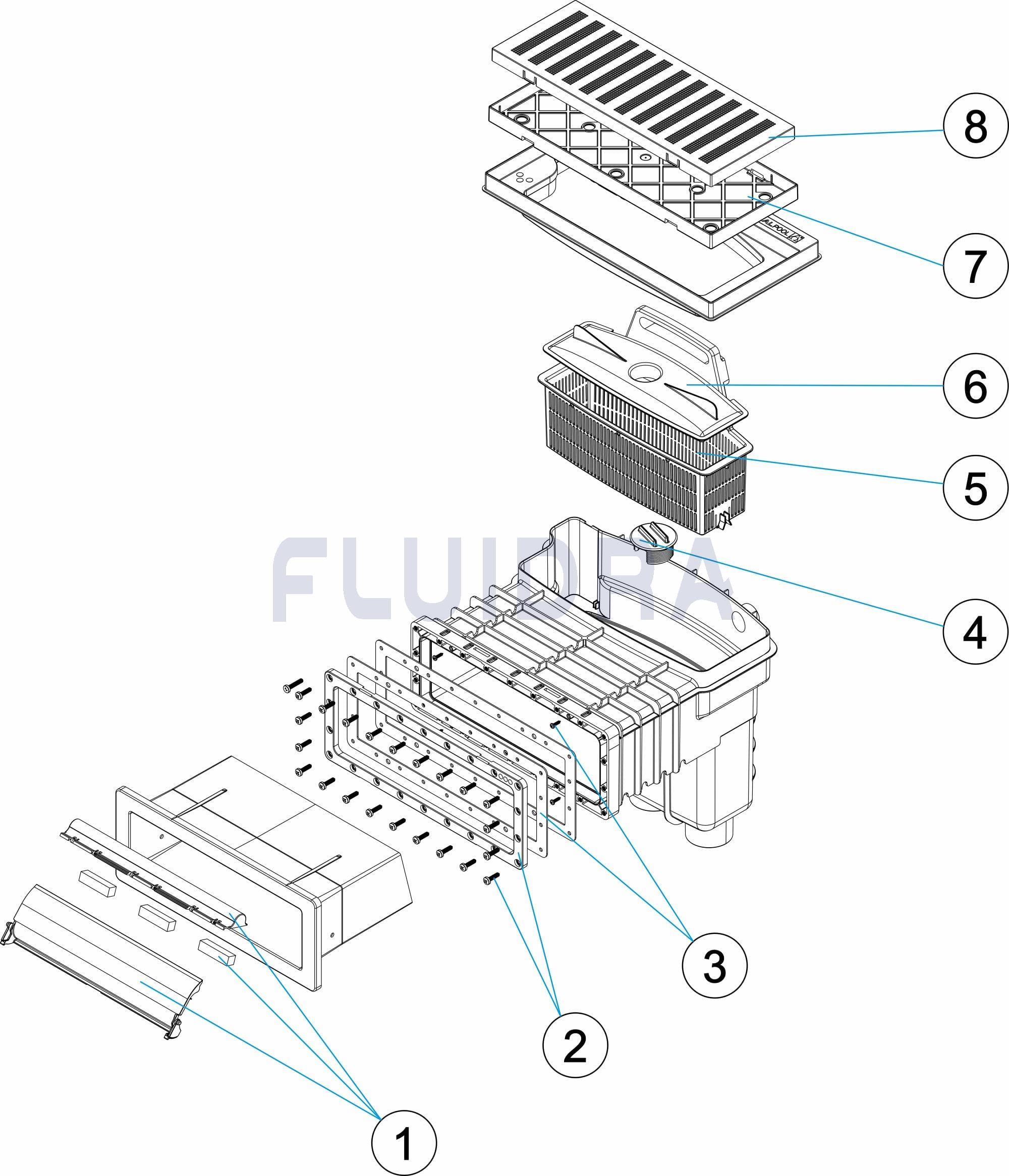 Astralpool - SKIMMER UNIK COMPLET LINER PARKER BLANC