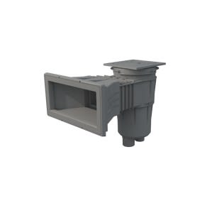 Astralpool - Skimmer Liner Prestige Couvercle Carre Grande Meurtriere Vis Parker Gris