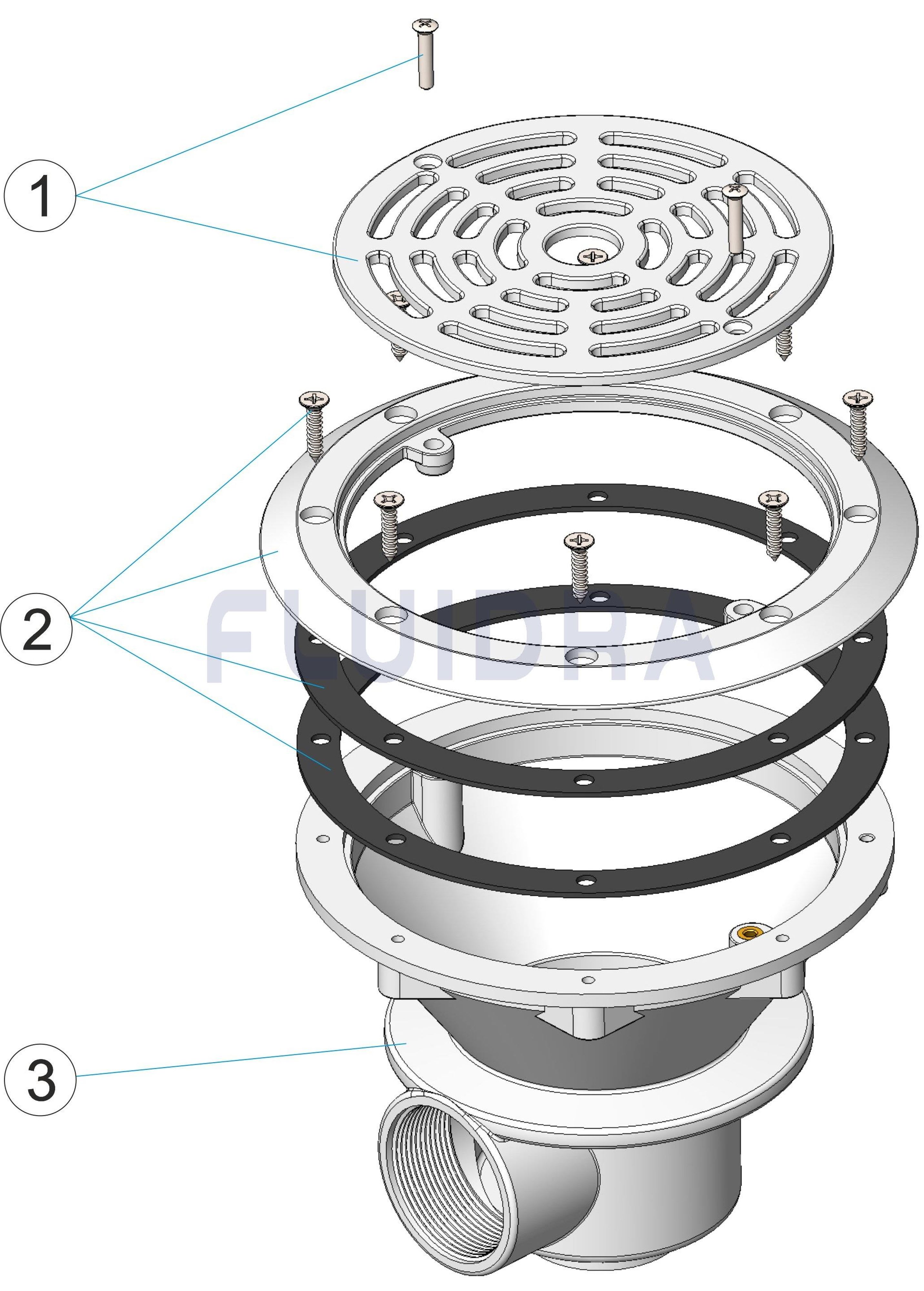 Astralpool - Bonde De Fond Liner Abs D210 Parker Gris