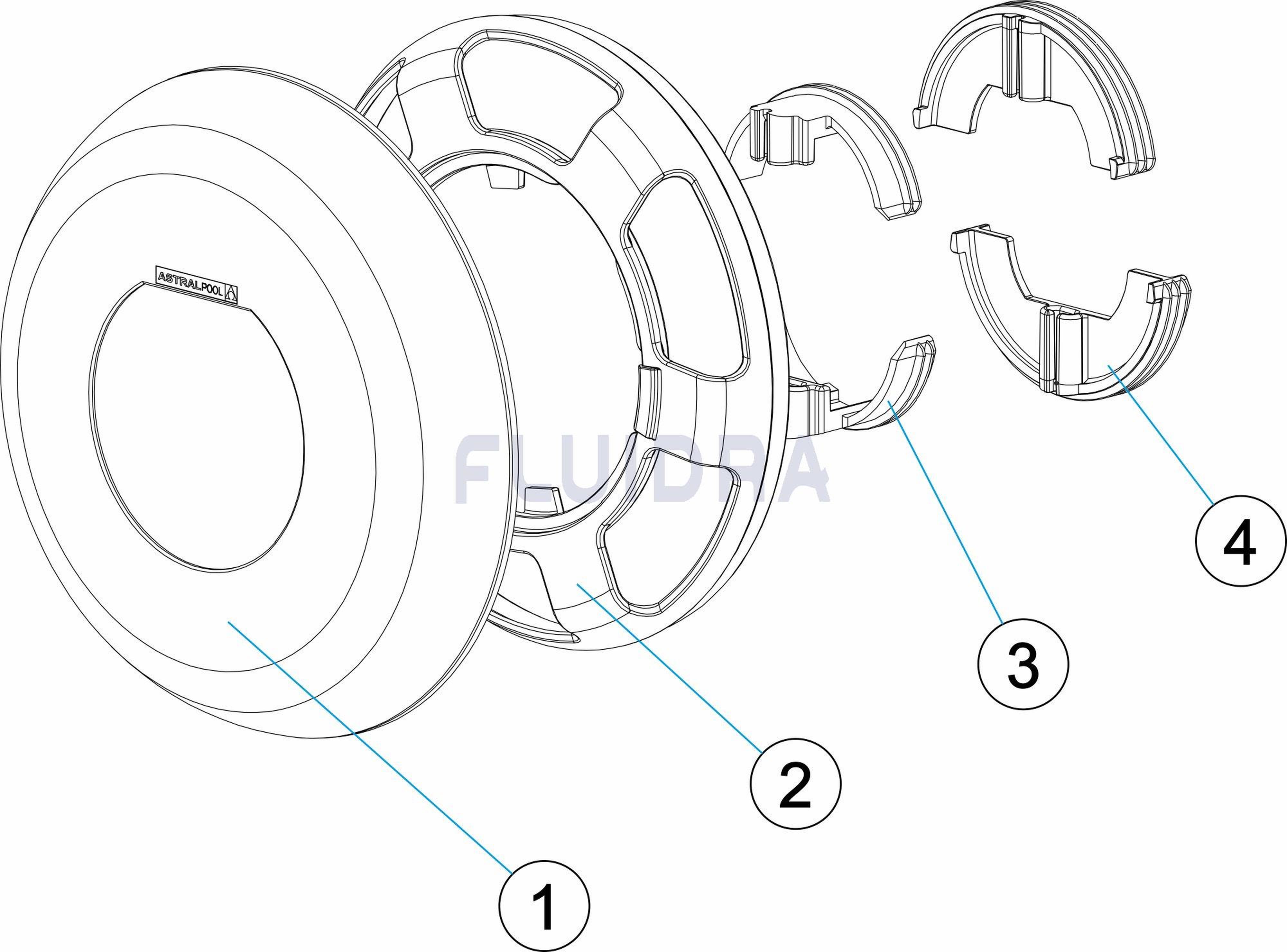 Astralpool - Enjoliv Flexi Mini D132 BLANC pour buses PRESTIGE-NORM