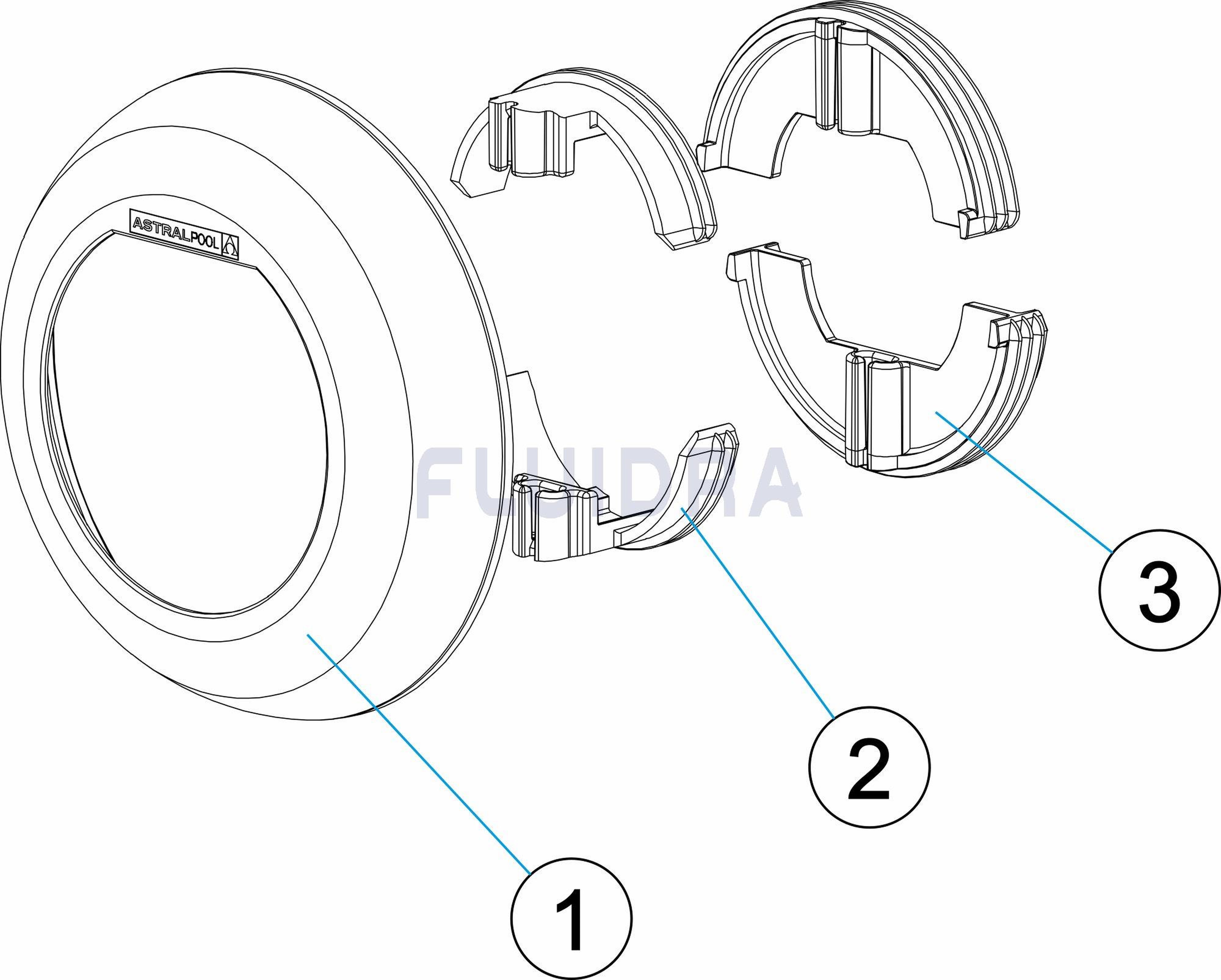 Astralpool - Enjoliv Flexi Mini D96 INOX pour buses STANDARD