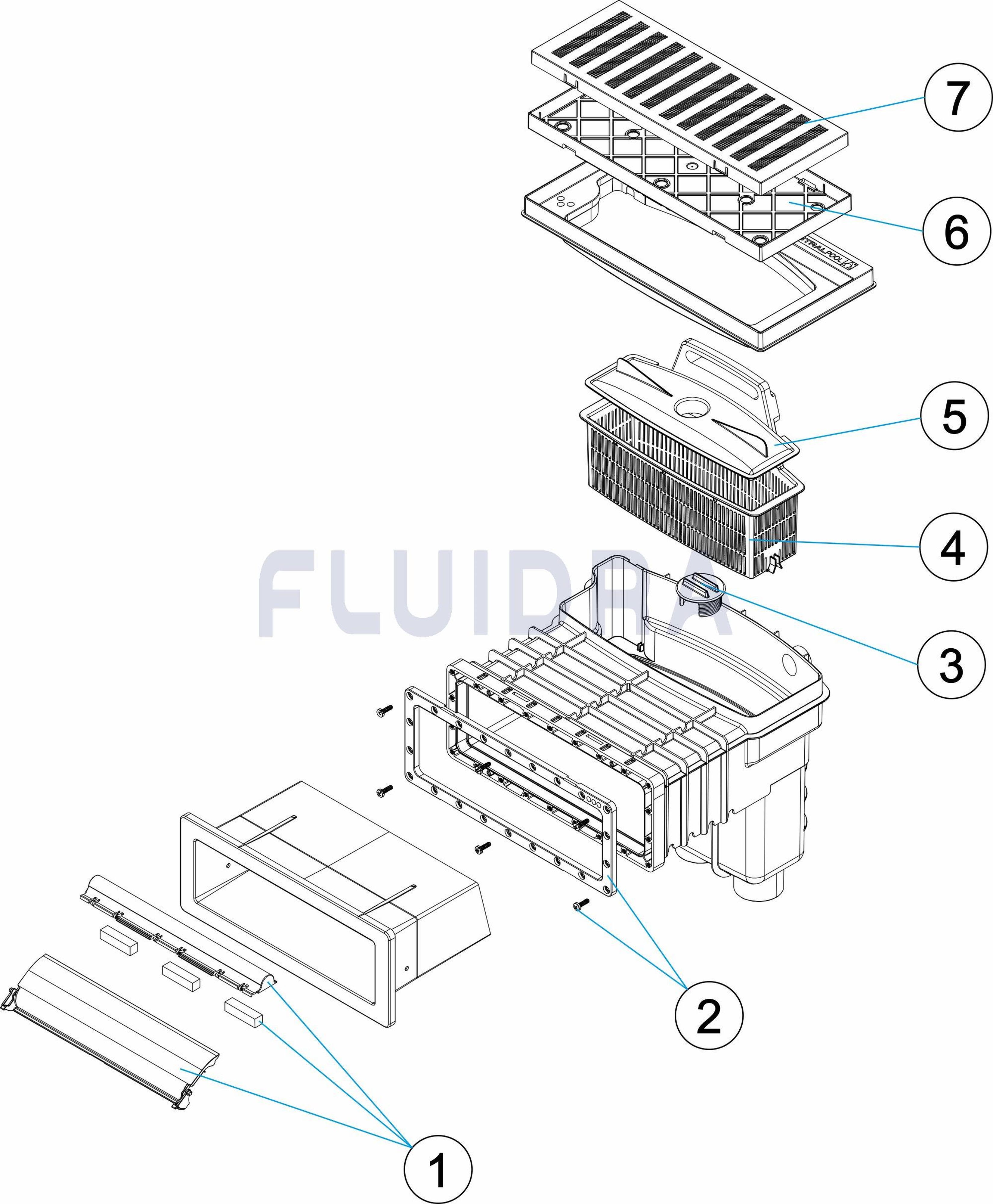 Astralpool - SKIMMER UNIK COMPLET BETON METRIQUE BLANC