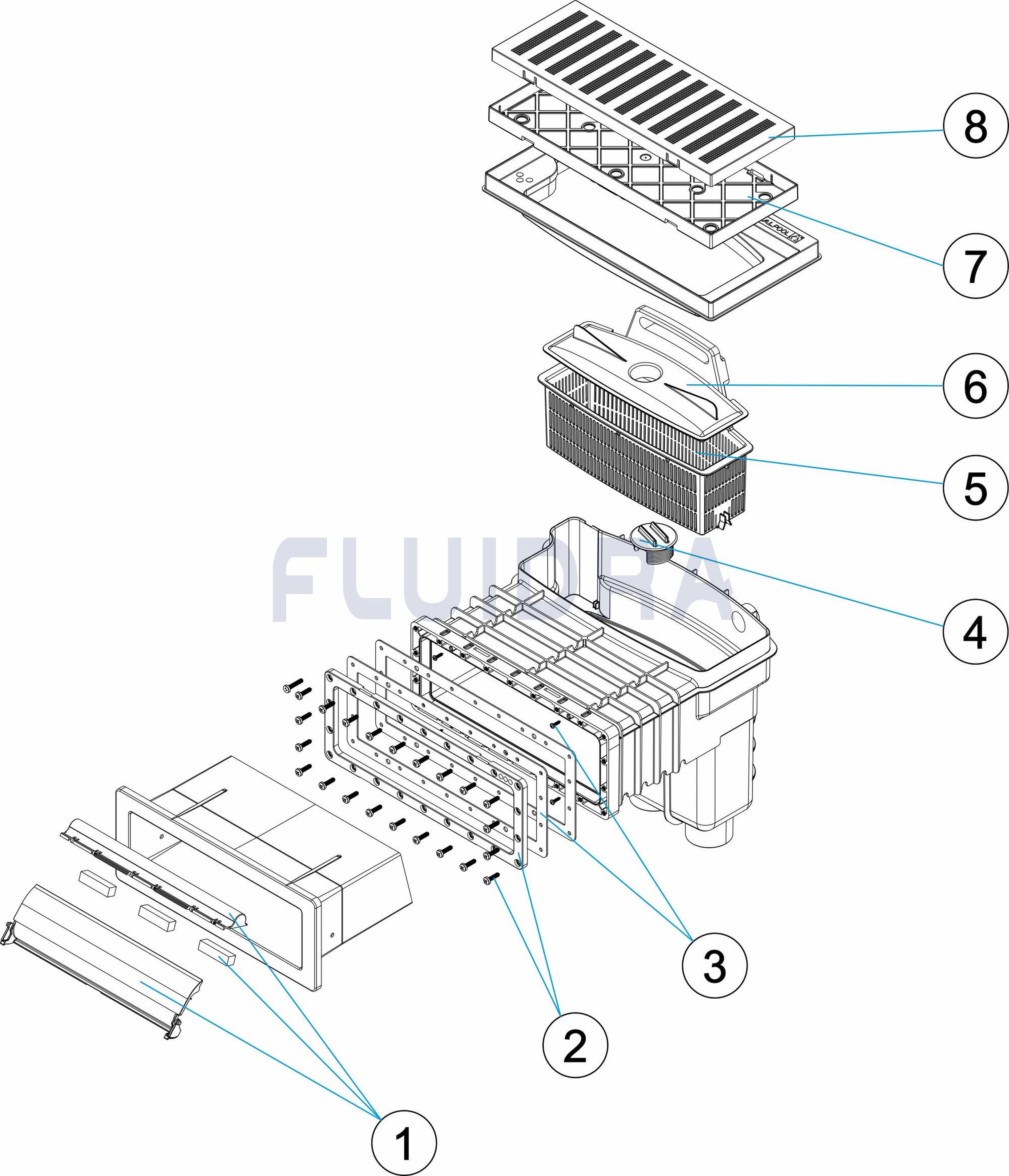 Astralpool - SKIMMER UNIK COMPLET LINER METRIQUE BLANC