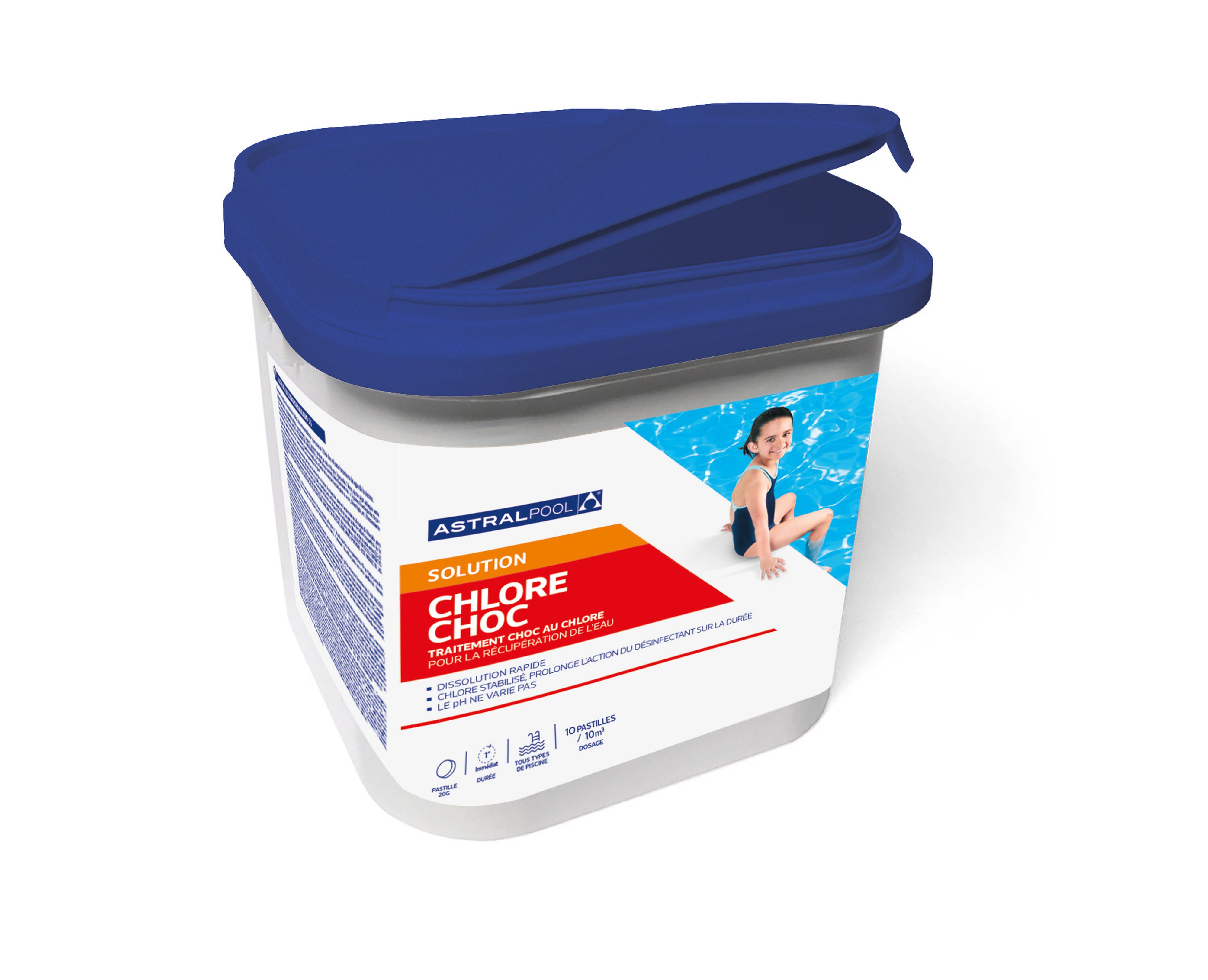 Astralpool - Chlore Choc Astral 20G 5Kg Low Boric <0,3%