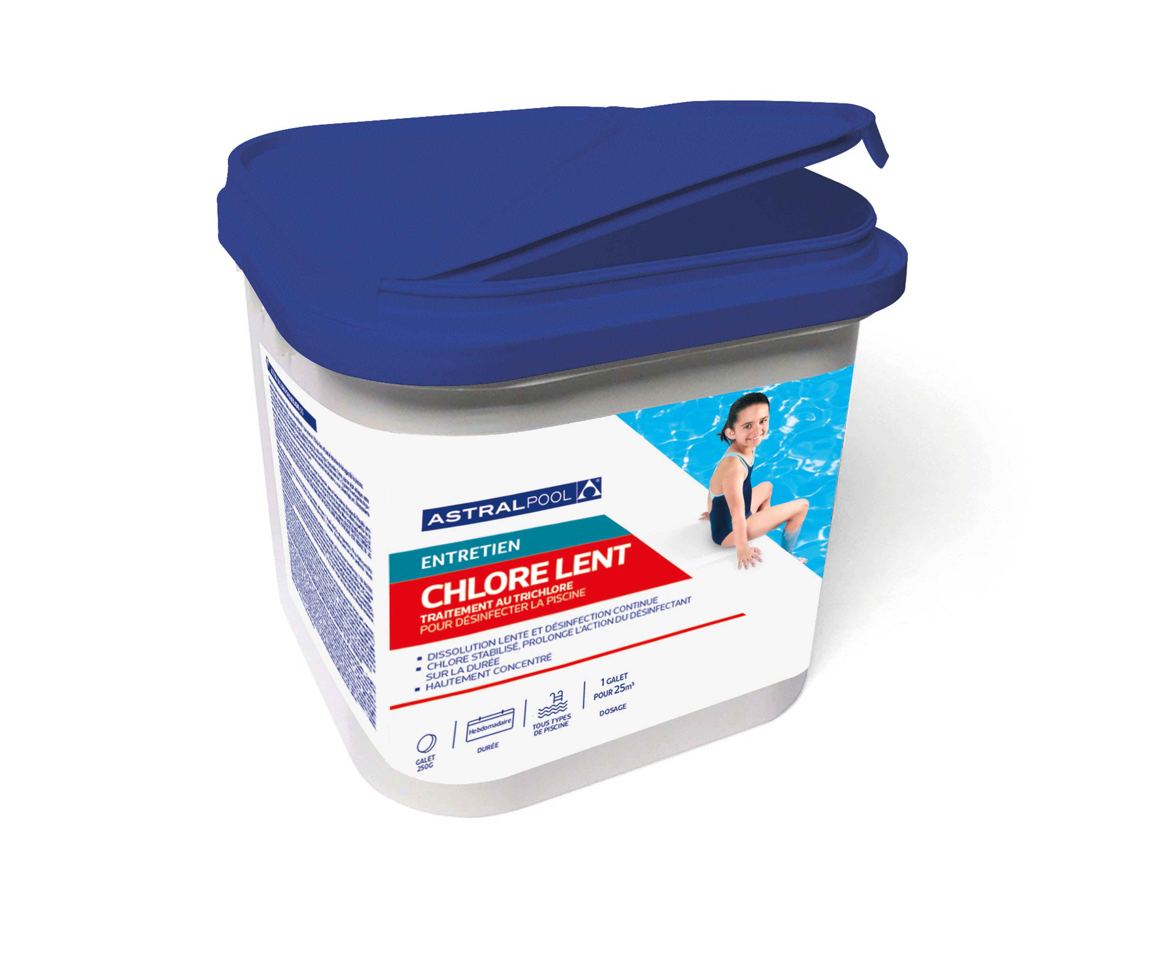 Astralpool - Chlore Lent Astral 250G 5Kg Low Boric <0,3%