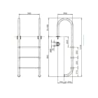 Astralpool - ECHELLE Simple Pisc. Hors Sol 3 Marches en Inox D.43mm avec platines de fixation