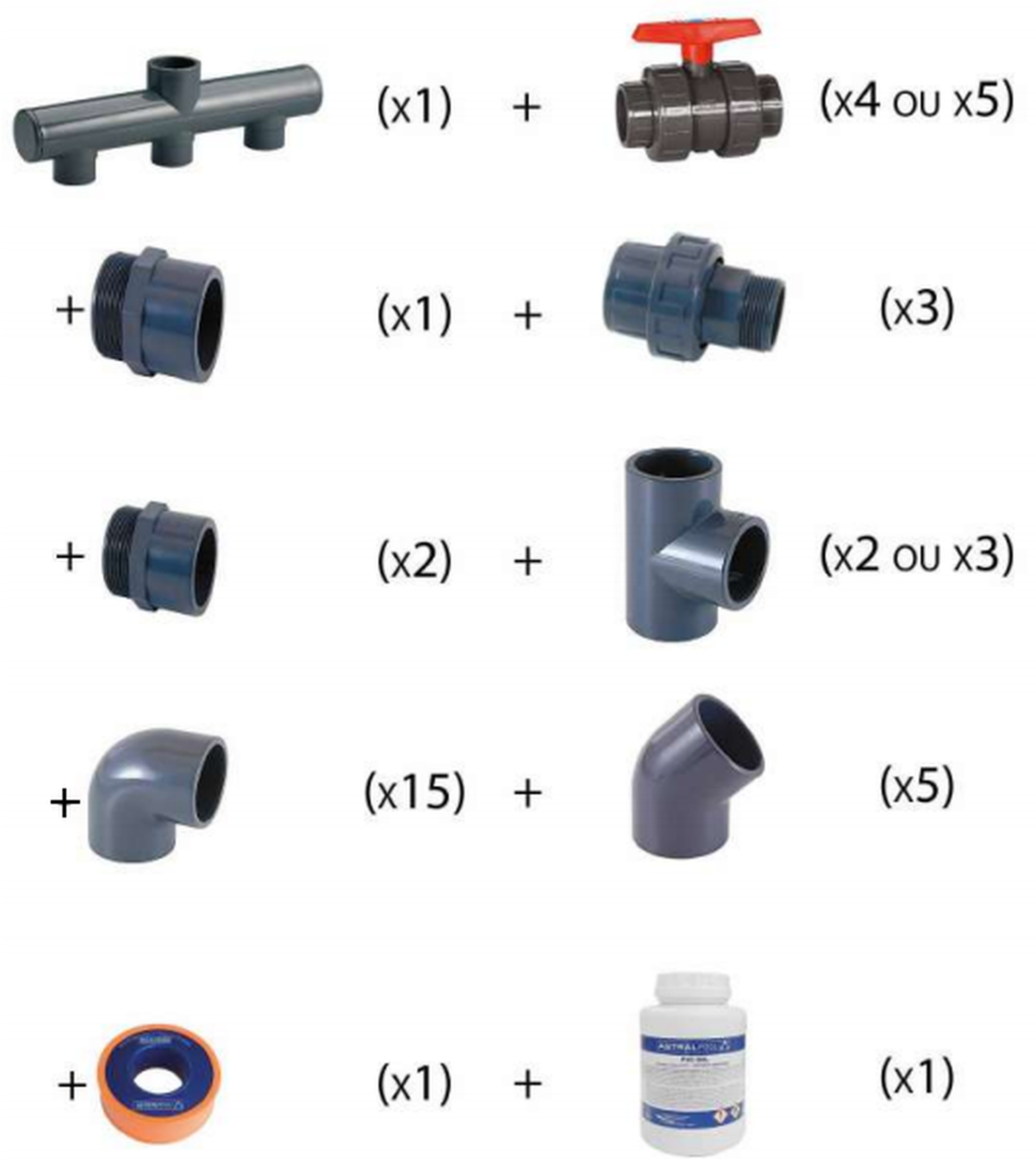 Astralpool - Kit Plomberie Ø 50 Mm (Local T