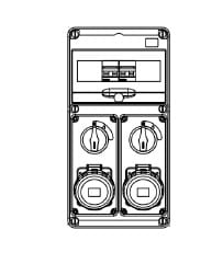 Gewiss - Q-DIN 10 ASD 2PR.2P+T 16A IP65