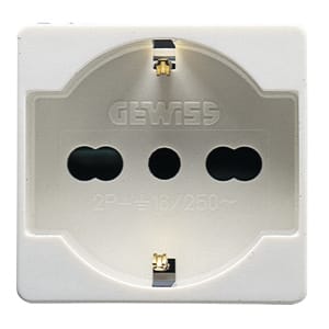 Gewiss - PRISE 2P+T 16A BIV.ST.ITAL./ALL.SY/WT