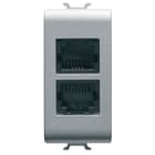 Gewiss - CONNECTEUR TELEPH. RJ11 DOUBLE 1M TITANE - GW14403