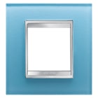 Gewiss - PLAQUE APPAREILLAGE LUX INT. 2P VERRE AIGUE-MARINE - GW16222CA