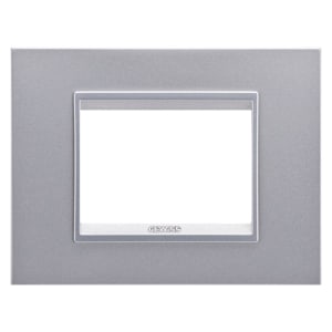 Gewiss - PLAQUE APPAREILLAGE LUX 3P METAL TITANE MONOCHROME - GW16203XT