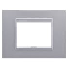 Gewiss - PLAQUE APPAREILLAGE LUX 3P METAL TITANE MONOCHROME - GW16203XT