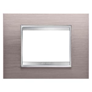 Gewiss - PLAQUE LUX 3P METAL ALUMINIUM BROSSÉ