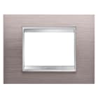 Gewiss - PLAQUE LUX 3P METAL ALUMINIUM BROSSÉ