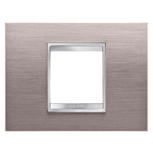Gewiss - PLAQUE LUX 2P METAL ALUMINIUM BROSSÉ